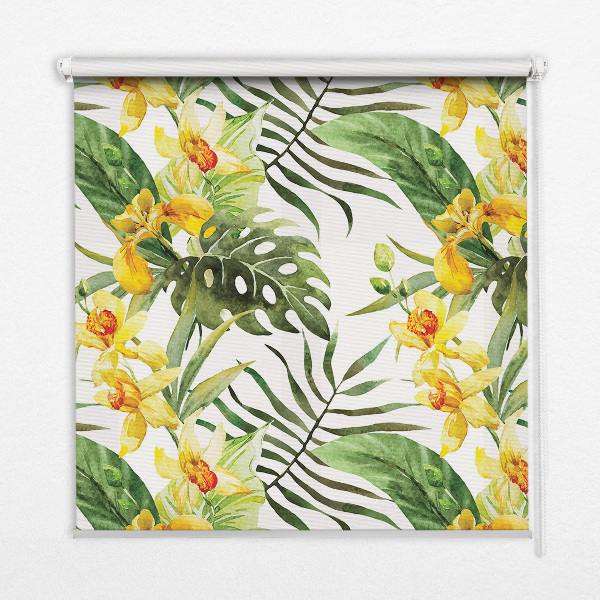 Blackout roller blind Yellow flower