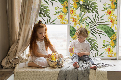 Blackout roller blind Yellow flower