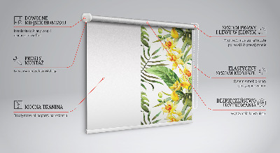 Blackout roller blind Yellow flower