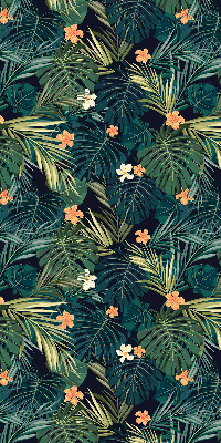 Blackout roller blind Tropical leaves and flowers