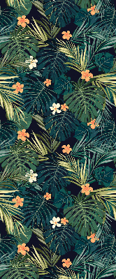 Blackout roller blind Tropical leaves and flowers