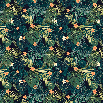 Blackout roller blind Tropical leaves and flowers