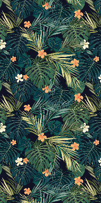 Blackout roller blind Tropical leaves and flowers