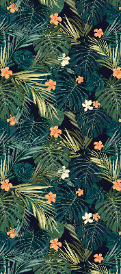 Blackout roller blind Tropical leaves and flowers