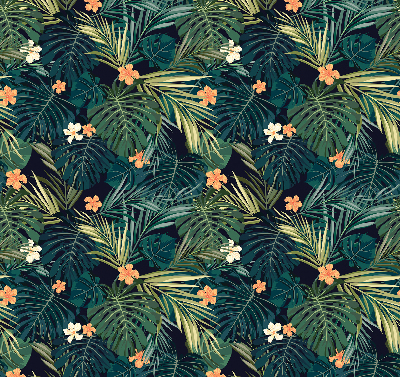 Blackout roller blind Tropical leaves and flowers