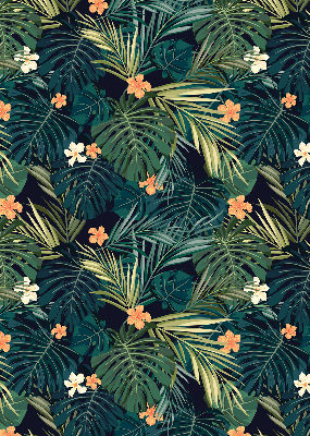 Blackout roller blind Tropical leaves and flowers