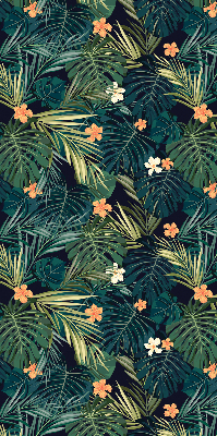 Blackout roller blind Tropical leaves and flowers