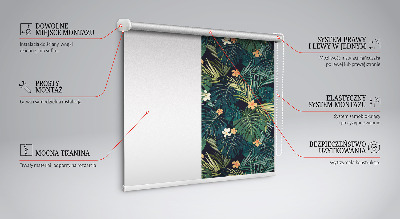 Blackout roller blind Tropical leaves and flowers