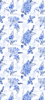 Blackout roller blind for window Blue flowers