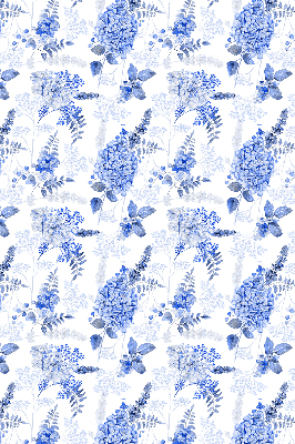 Blackout roller blind for window Blue flowers