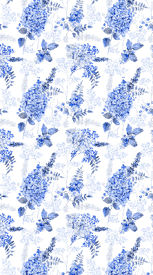 Blackout roller blind for window Blue flowers