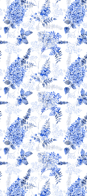 Blackout roller blind for window Blue flowers