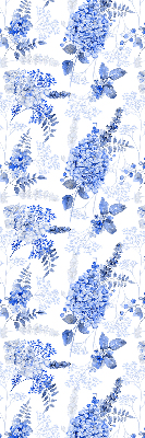 Blackout roller blind for window Blue flowers