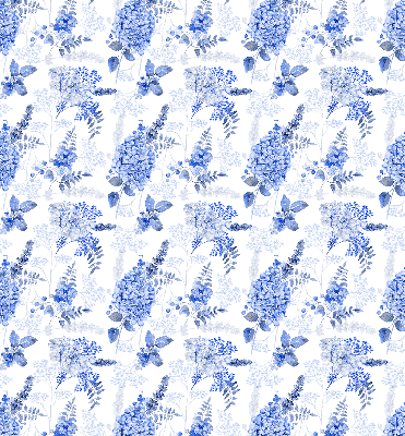 Blackout roller blind for window Blue flowers