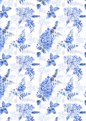 Blackout roller blind for window Blue flowers