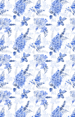 Blackout roller blind for window Blue flowers