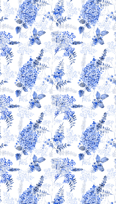 Blackout roller blind for window Blue flowers