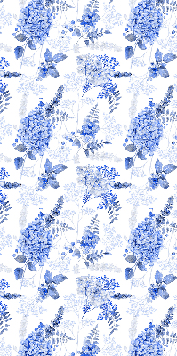 Blackout roller blind for window Blue flowers