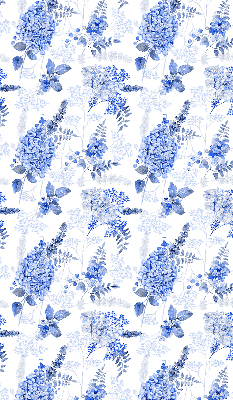 Blackout roller blind for window Blue flowers