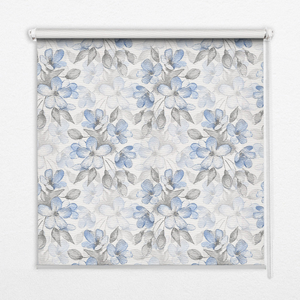 Fabric roller blind for window Flowers