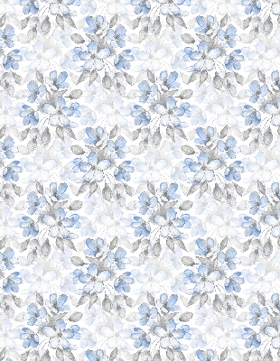Fabric roller blind for window Flowers