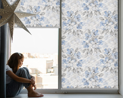 Fabric roller blind for window Flowers
