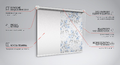 Fabric roller blind for window Flowers