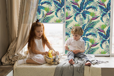 Blackout roller blind Tropical plants