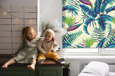 Blackout roller blind Tropical plants