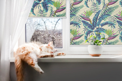 Blackout roller blind Tropical plants