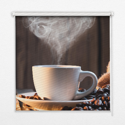 Blackout roller blind for window A cup of coffee