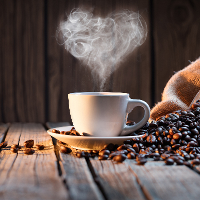 Blackout roller blind for window A cup of coffee
