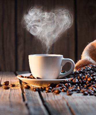 Blackout roller blind for window A cup of coffee