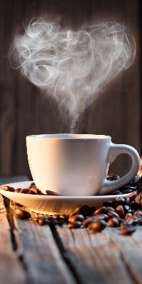 Blackout roller blind for window A cup of coffee