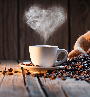 Blackout roller blind for window A cup of coffee