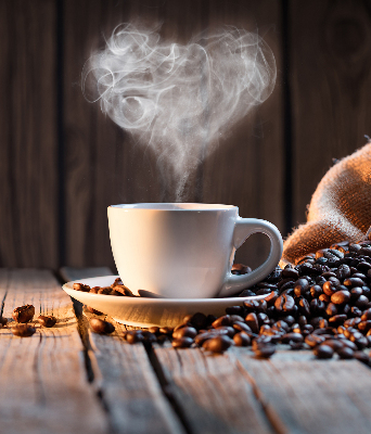 Blackout roller blind for window A cup of coffee