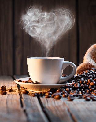 Blackout roller blind for window A cup of coffee