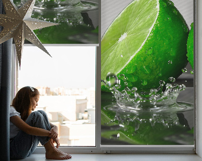 Fabric roller blind for window Limes in water