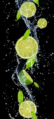 Blackout roller blind Lime falling in water