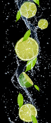 Blackout roller blind Lime falling in water