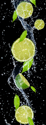 Blackout roller blind Lime falling in water