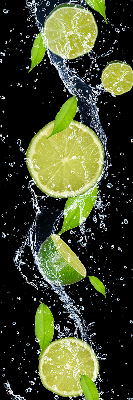Blackout roller blind Lime falling in water