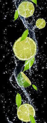 Blackout roller blind Lime falling in water