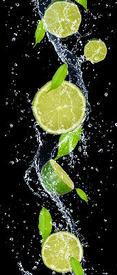 Blackout roller blind Lime falling in water