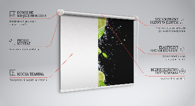 Blackout roller blind Lime falling in water