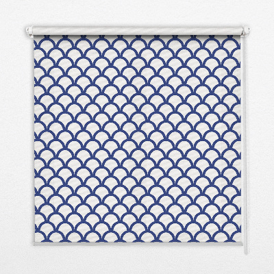 Blackout roller blind for window Blue scales