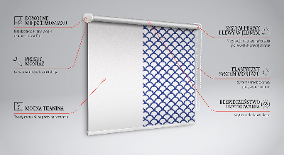 Blackout roller blind for window Blue scales