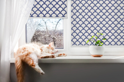 Blackout roller blind for window Blue scales