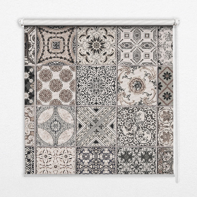 Blackout roller blind for window Portuguese patterns