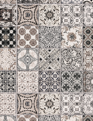 Blackout roller blind for window Portuguese patterns